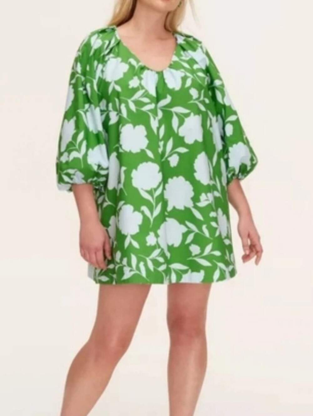 kate spade Green & Lite Blue Floral Popover Dress